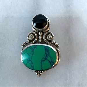 925 Sterling Silver  & Black onyx  Pendant